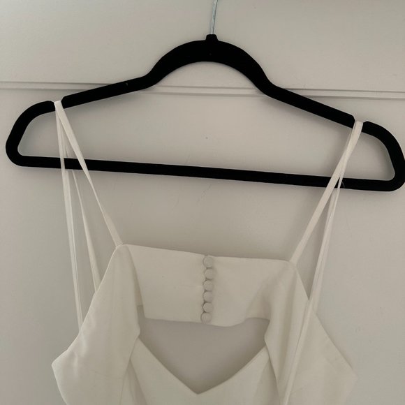 Reformation Astor A-line Maxi Dress Sz 6 Ivory Silk Chest and Back Cut-out - Picture 9 of 13